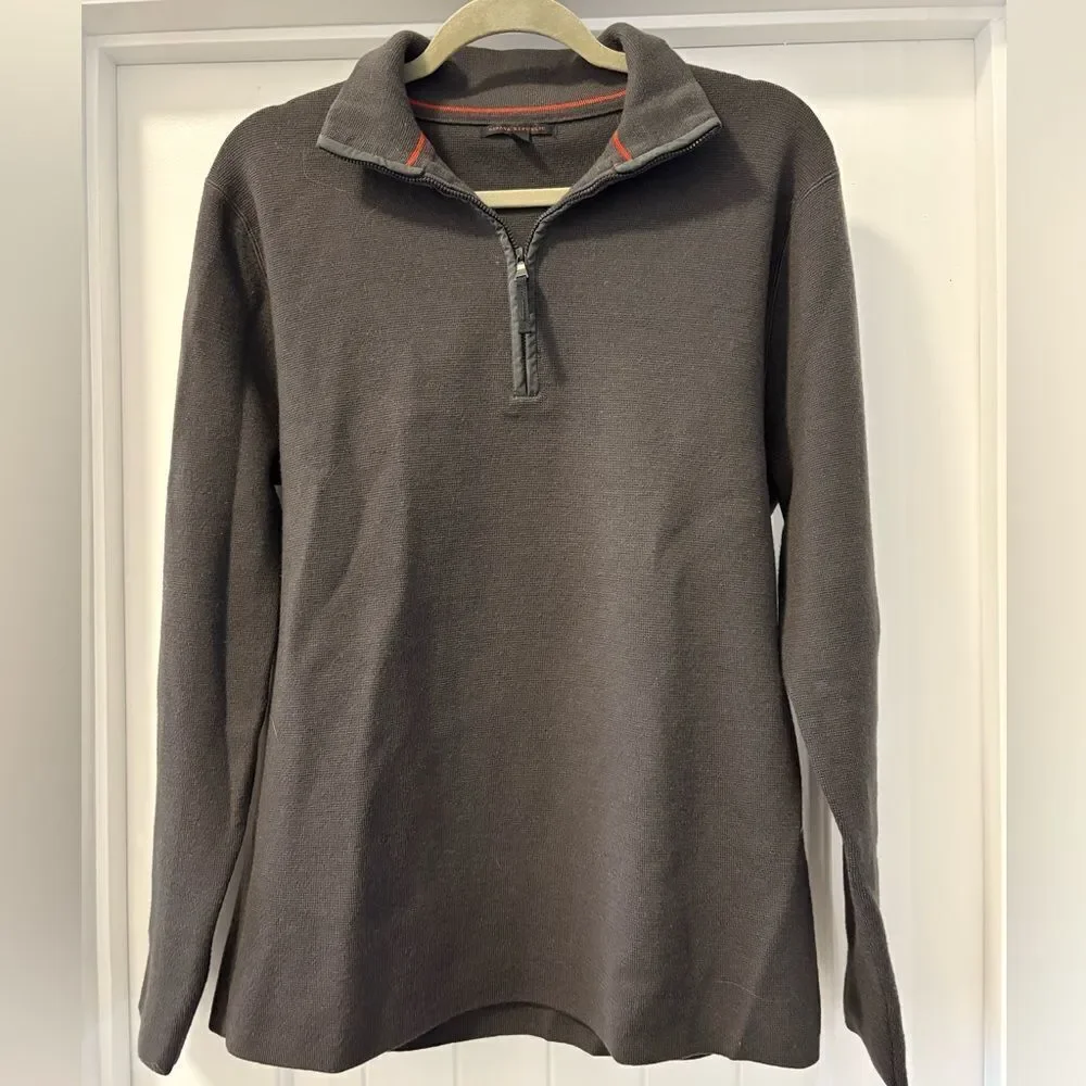 Banana Republic Men's Dark Gray Zip-Up Sweater Size Large